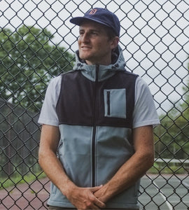 Fleece Blocked Hooded Vest