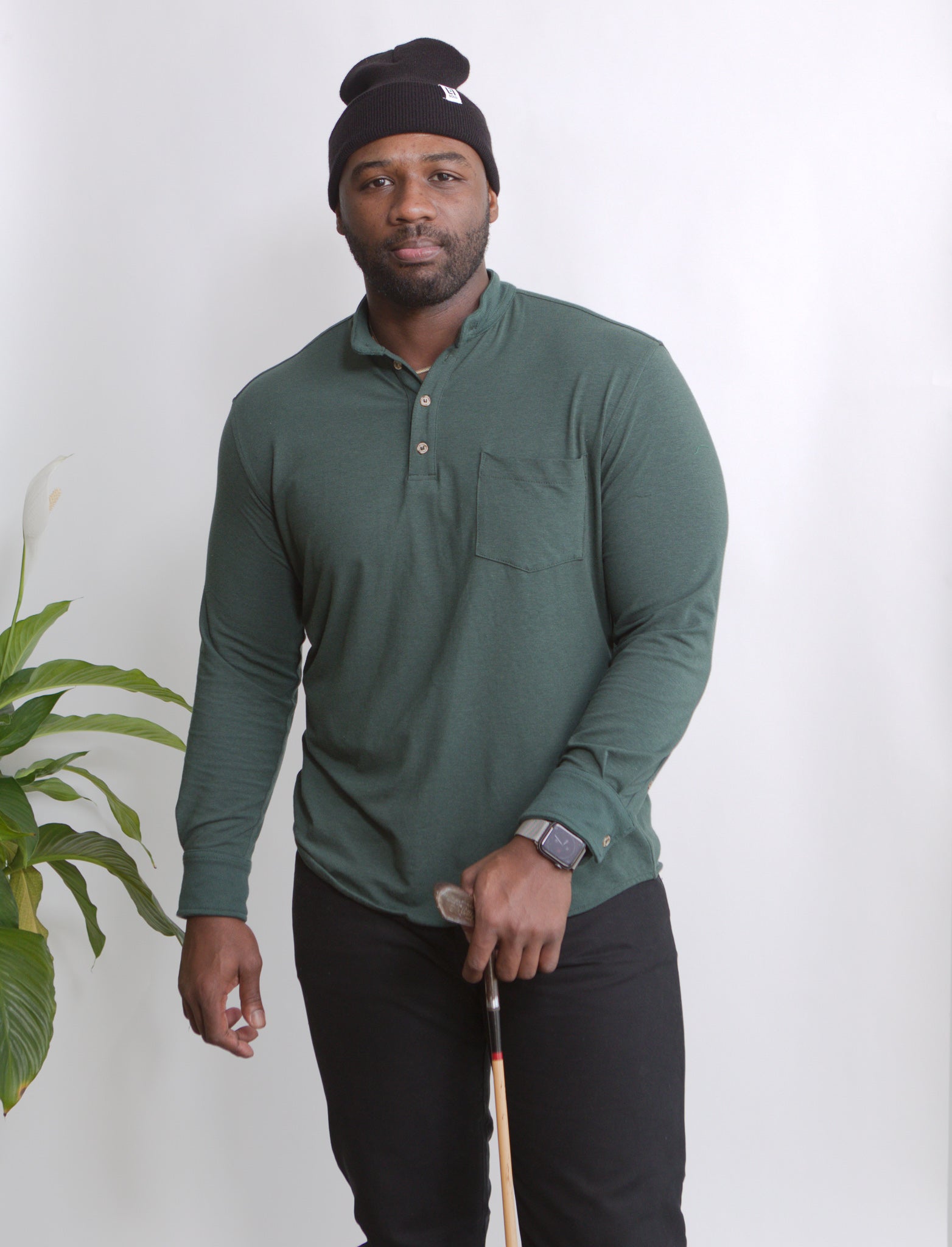 Performance Long Sleeve Band Collar